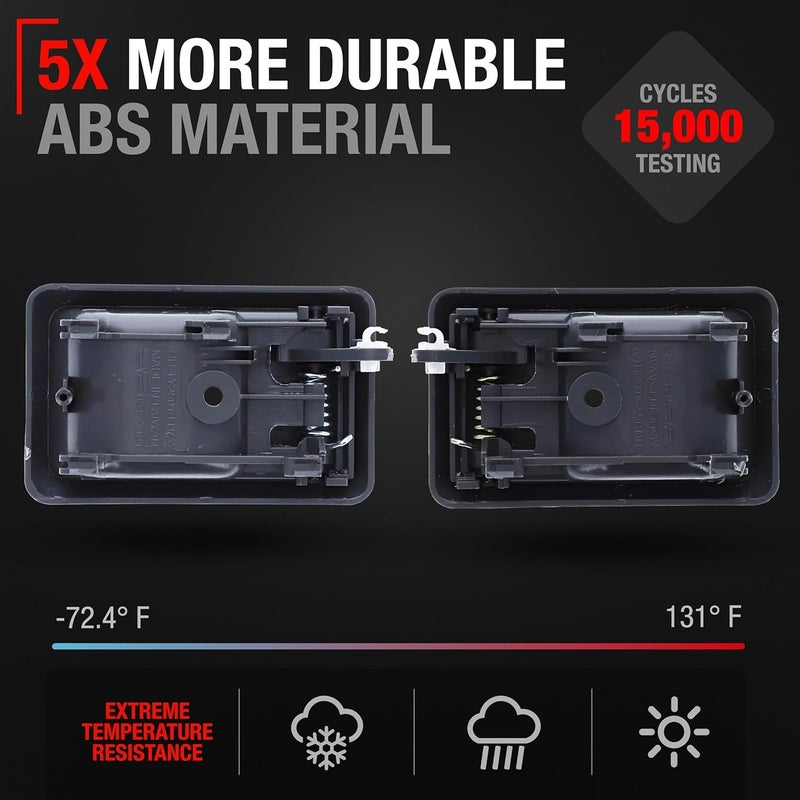 T1A Interior Front & Rear, Driver & Passenger Door Handle Set - Compatible with 1988-1992 Toyota Corolla, 89-95 4Runner, 89-95 Pickup, 95-00 Tacoma; 89-92 Geo Prizm - Gray - 69206-04010-G, 69205-04010-G - Image 3